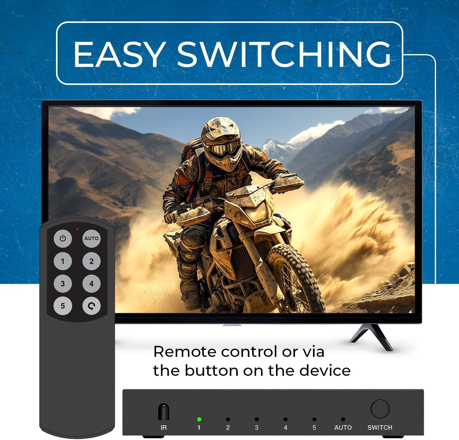 OREI 8K HDMI Switch 5 in 1 Out – HDMI Switch with Remote 8K@60Hz 4:2:0/4K@120Hz 4:4:4-48Gbps Switcher with HDR10+, VRR, ALLM & QFT, CEC - for PS5, Xbox, Roku, Fire TV