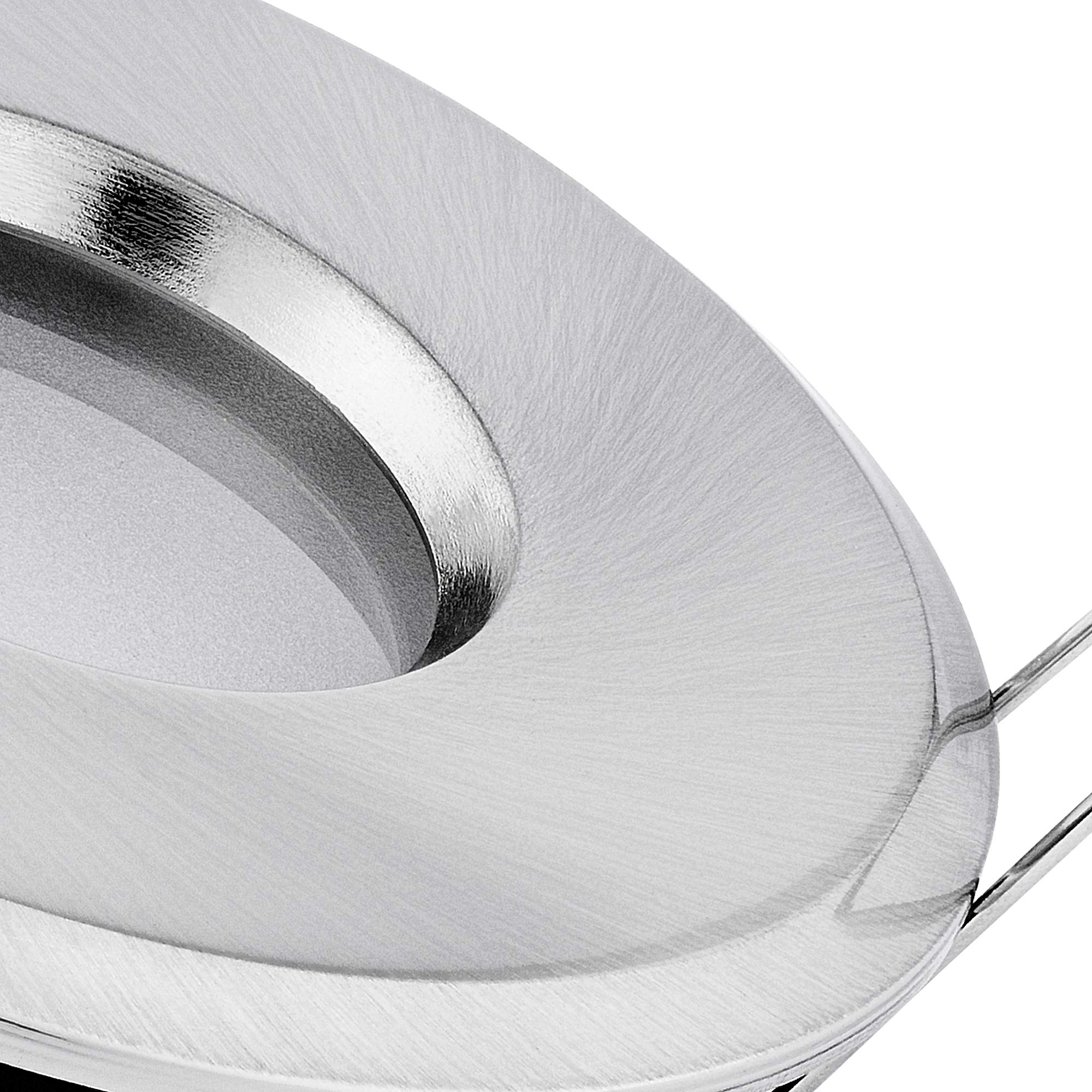 linovum 10x LED Bad Einbaustrahler Set IP65 Edelstahl Optik rund 230V - neutralweiß 3W 285 Lumen - für Bad, Küche & Außen