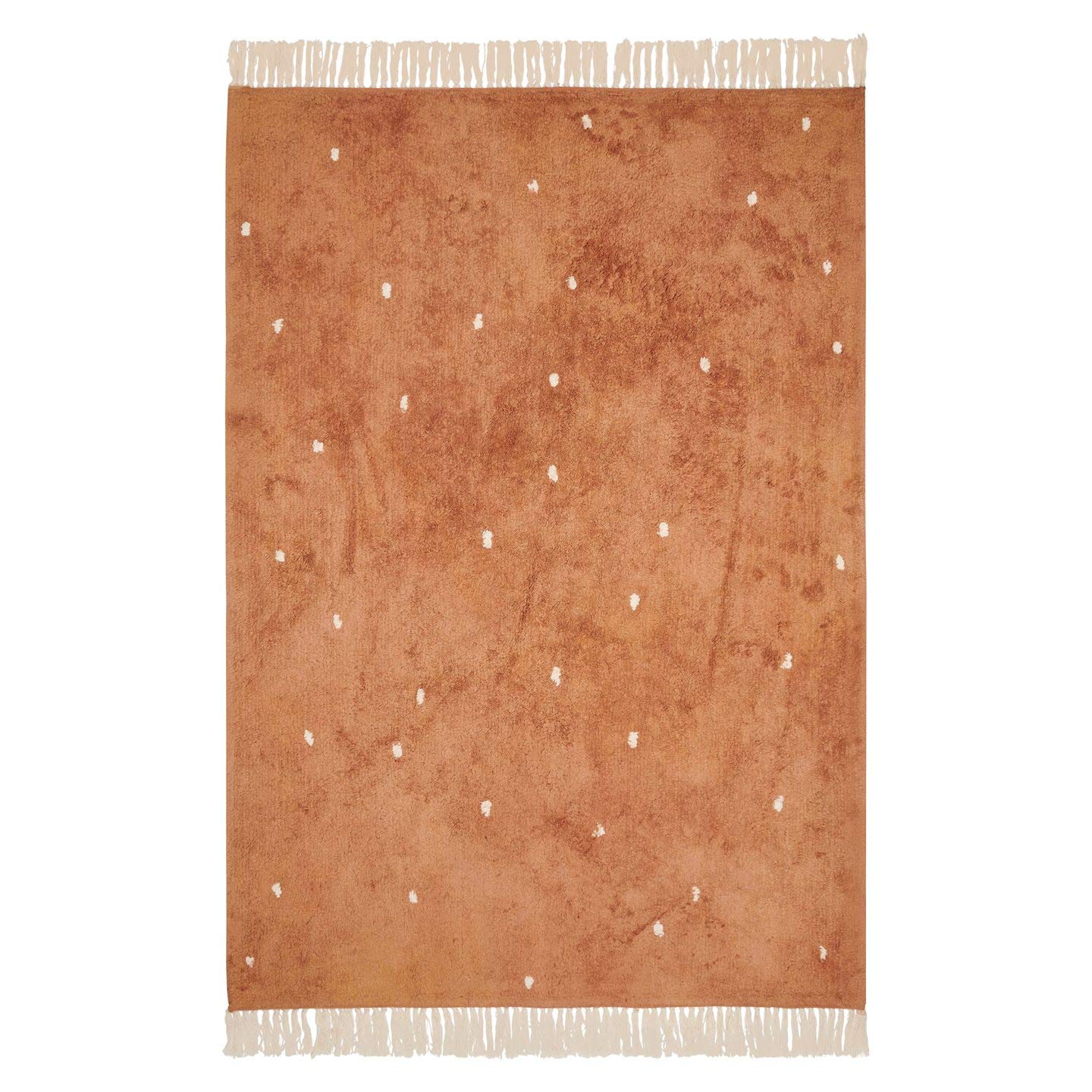 Little Dutch RU10110161 Pure - Alfombra (170 x 120 cm), diseño de lunares, color naranja