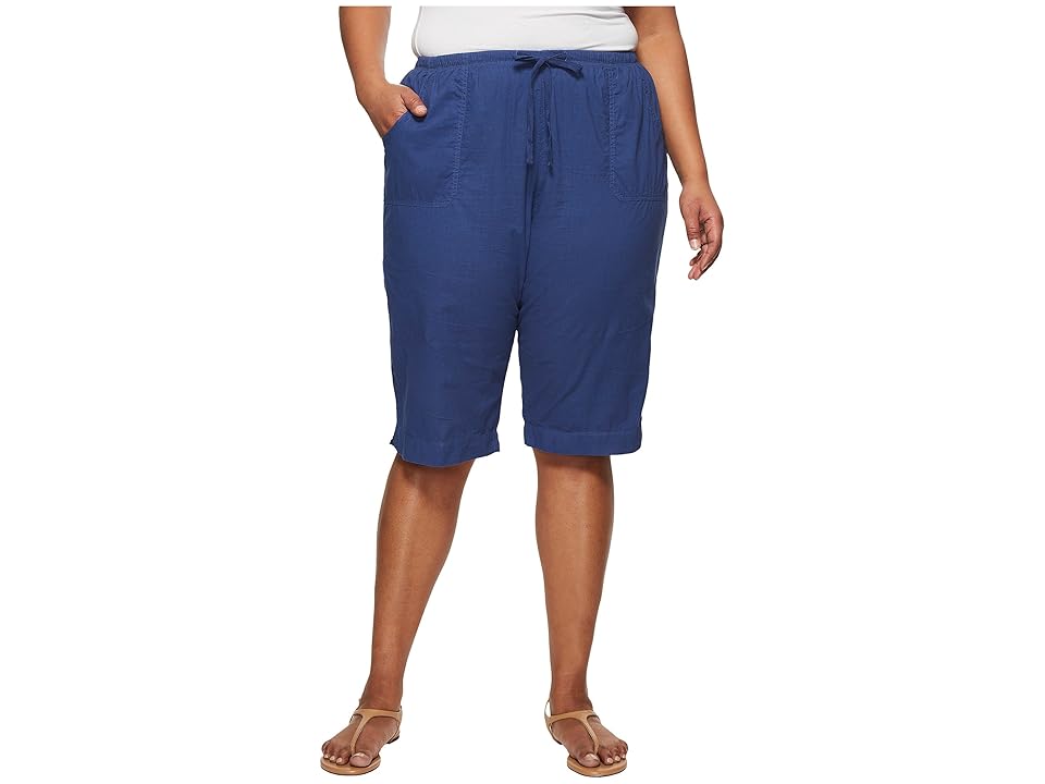 

Extra Fresh by Fresh Produce Plus Size Park Ave Pedal Pusher (Moonlight Blue) Women's Shorts