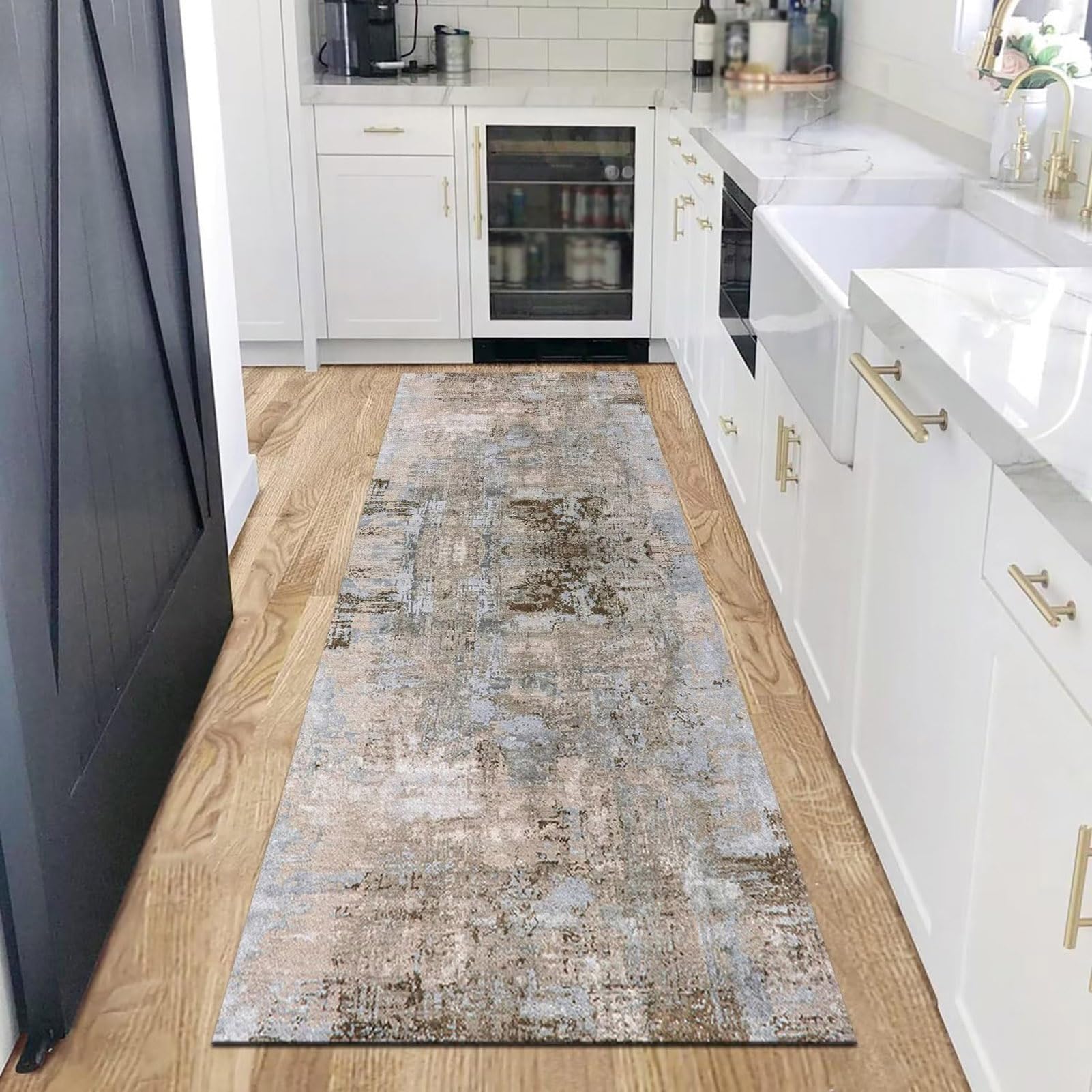 Jyswx Teppichläufer 50x200cm Grau - Rutschfester Schmutzfang Für Flur & Küche