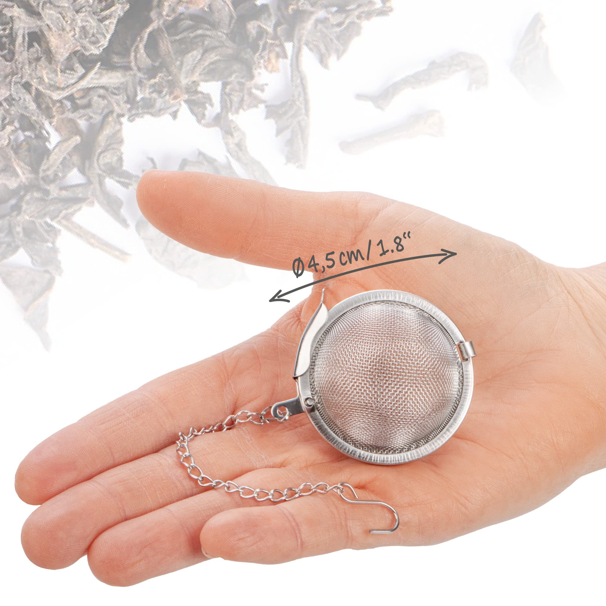 COM-FOUR 4 x Tea Strainer Made of Stainless Steel 304, Dishwasher Safe - Tea Infuser Diameter