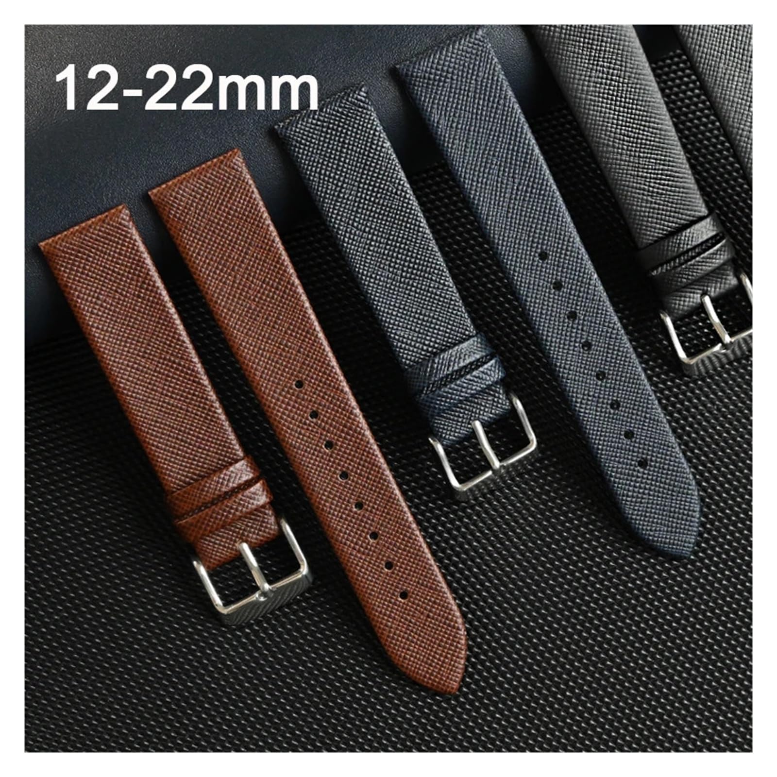 LUGEMA Bracelet En Cuir Véritable Souple De 12 À 22 Mm For Hommes Et Femmes, Compatible Avec Les Montres Connectées. Accessoires For Montres Connectées.