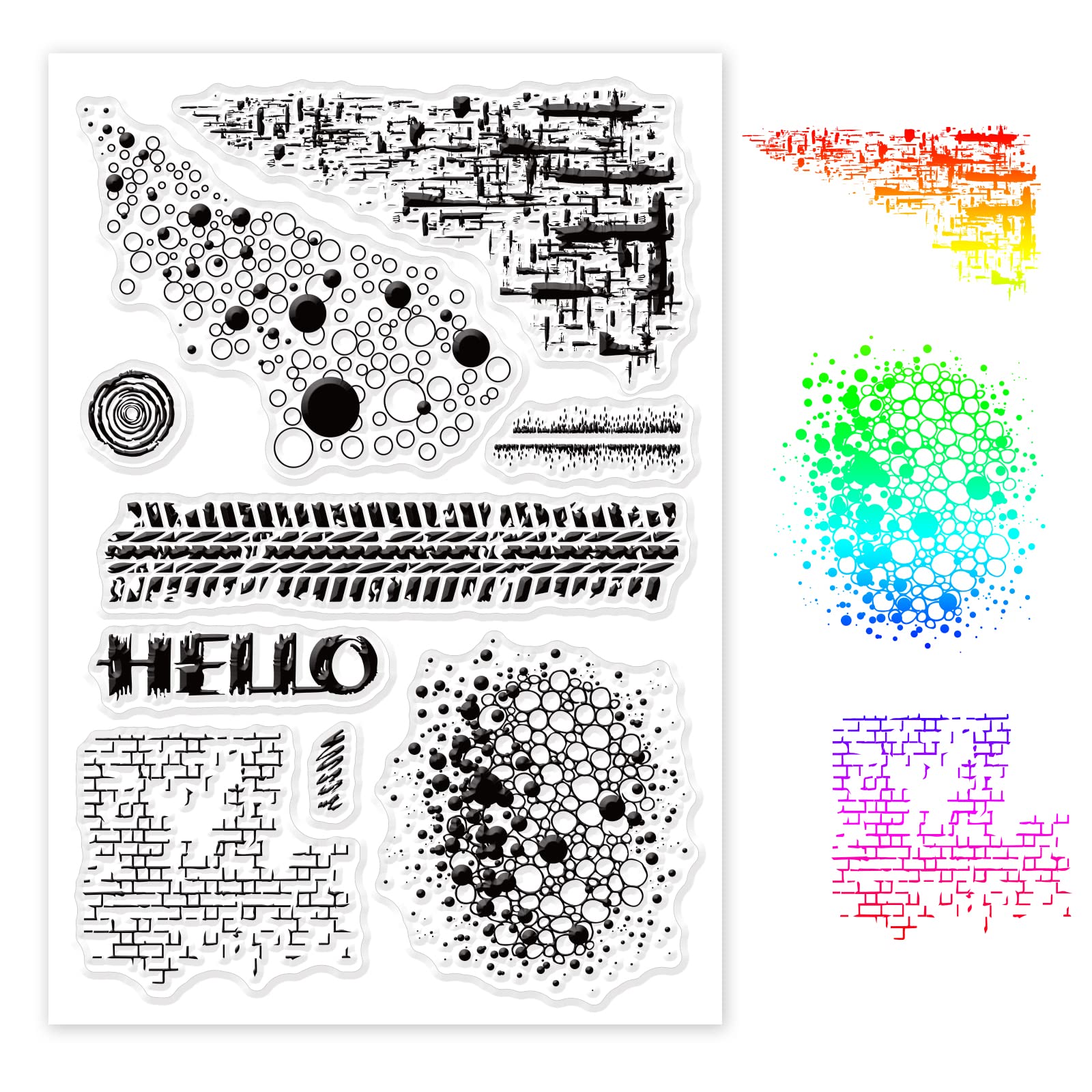 GLOBLELAND Textures Clear Stamp Decorative Points Bubbles Silicone Transparent Stamp Seal Card for DIY Scrapbooking Cards Making Photo Album Decorative