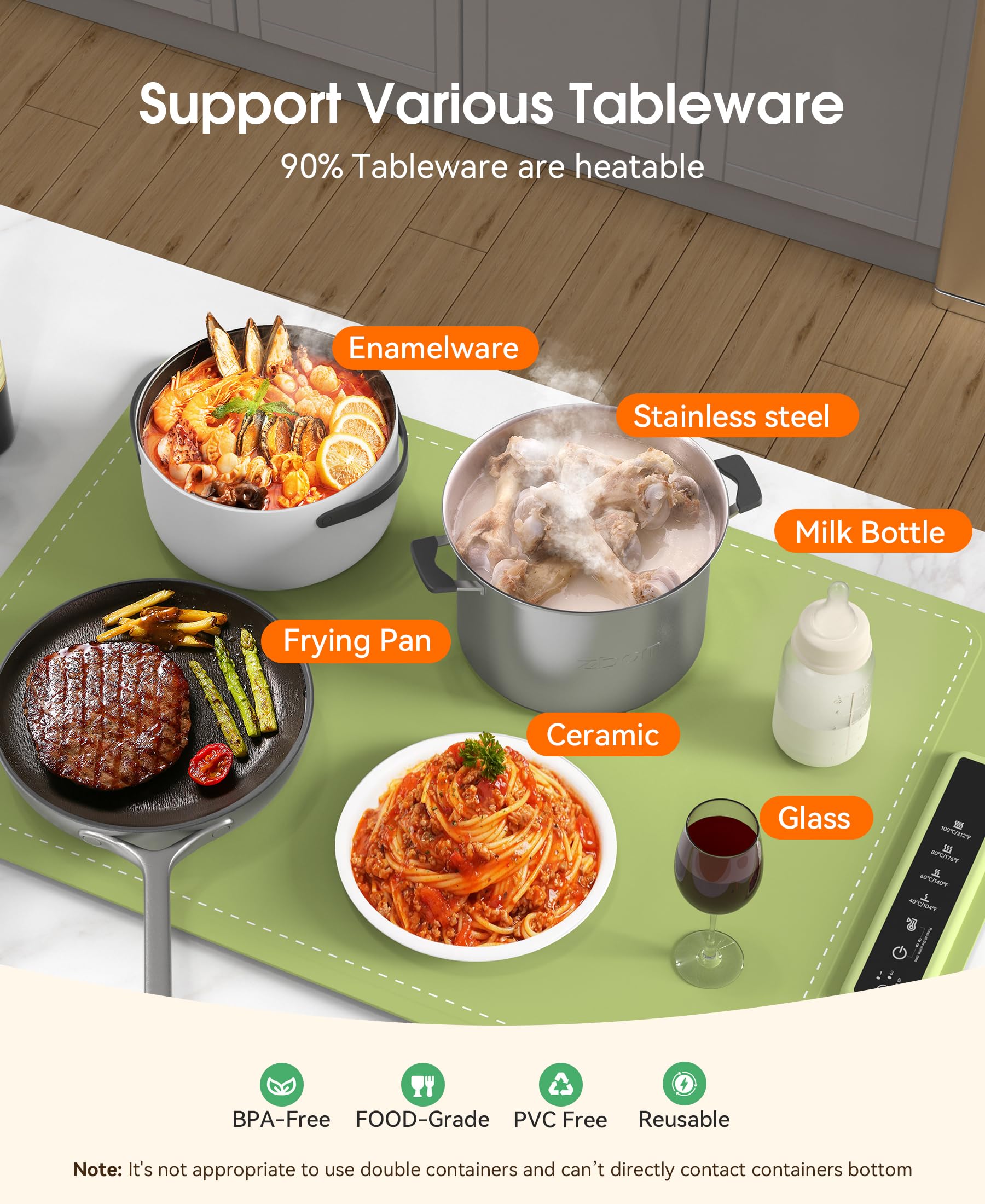 Food Warming Mat Electric Warming Tray - Fast Heating Food Warmer For