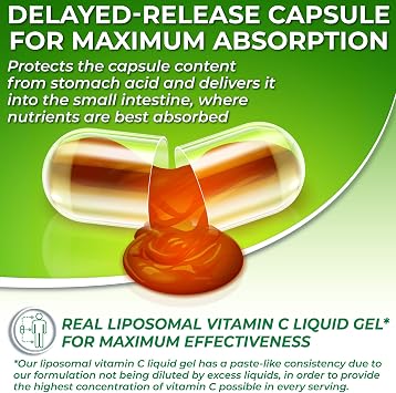 SUPPLEMENTS STUDIO Liposomal Vitamin C 1100mg Liquid Gel Capsules - Bundle up with - Liposomal Glutathione 500mg Supplement