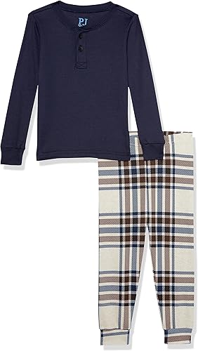 The Children's Place Conjunto de pijama de 2 piezas de 2 piezas con botones y pantalones ajustados para bebés y niños