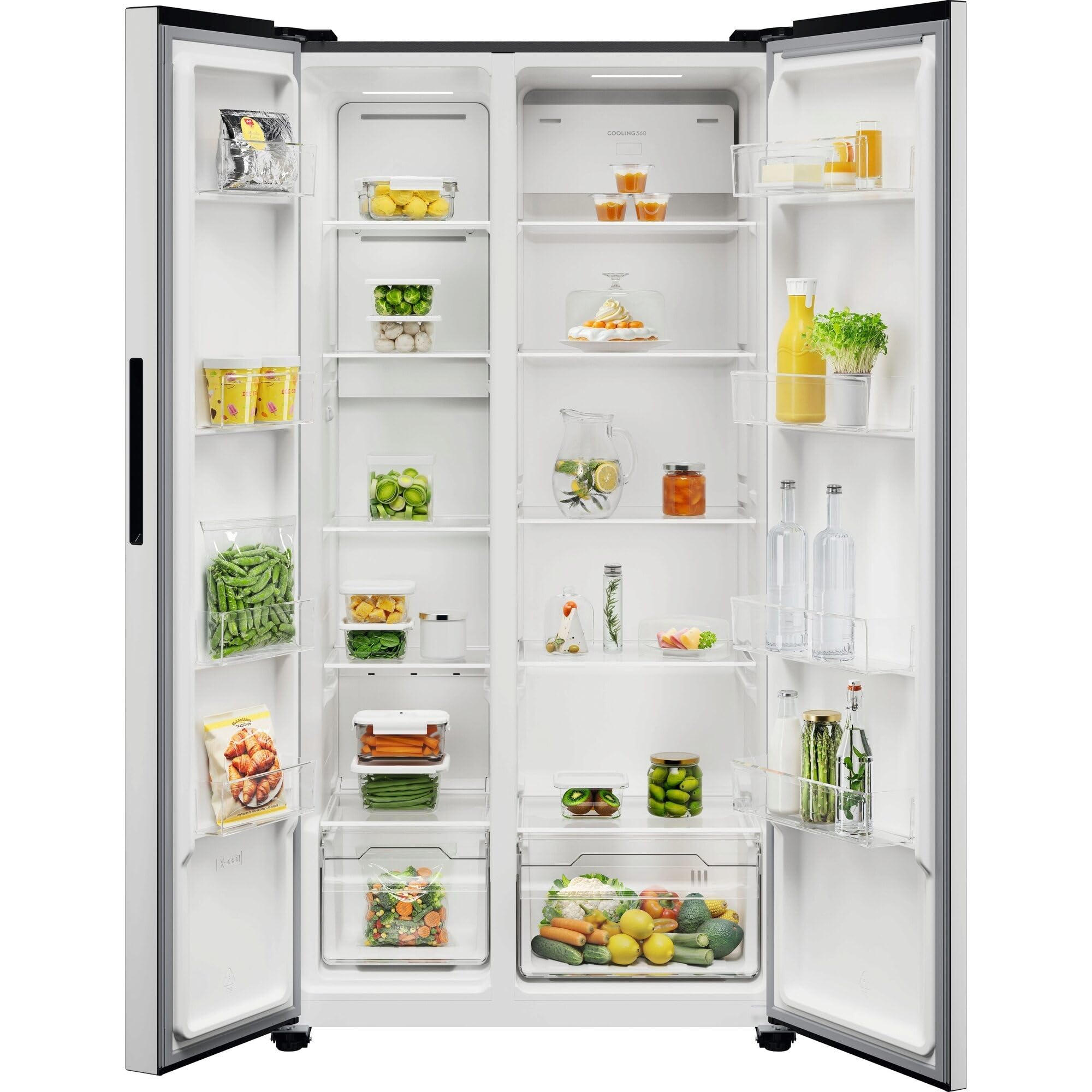 Electrolux EAT6ME53U0 lodówka kombinowana do zabudowy, 532 l (347 +185), klasa E, bez szronu, 360°, regulacja wilgotności, szybkie zamrażanie, sterowanie dotykowe, 39 dB, 220 – 240 V, stal nierdzewna