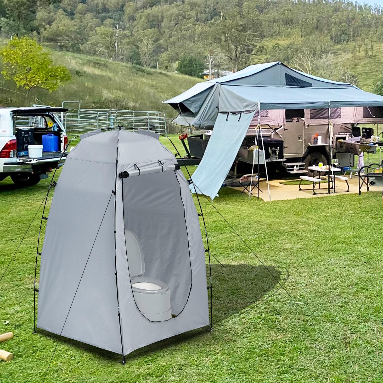 LEMROE Tente de Plage Avec Sac de Transport - Douche Étanche, Toilette Mobile Pour Camping, Randonnée, Extérieur - Pop-up
