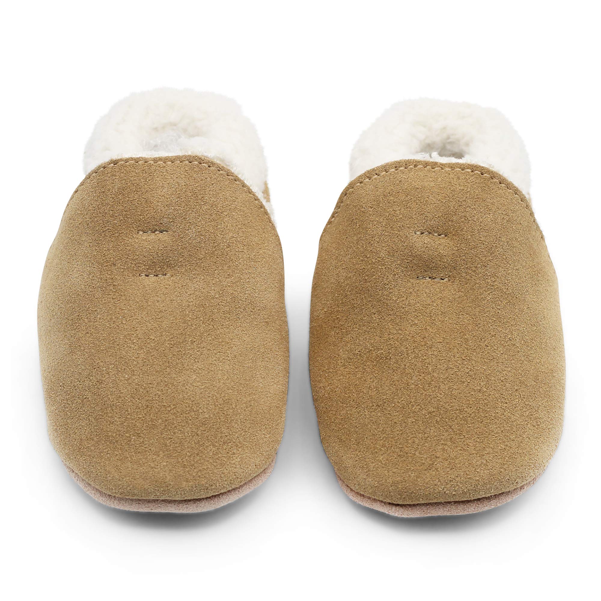 Dotty Fish Barfuß-Hausschuhe aus Wildleder für Babys und Kinder – Fleecegefütterte Winter-Pantoffeln für Jungen & Mädchen – Rutschfeste Sohle, Warm und Gemütlich, Britische Marke, 0–5 Jahre