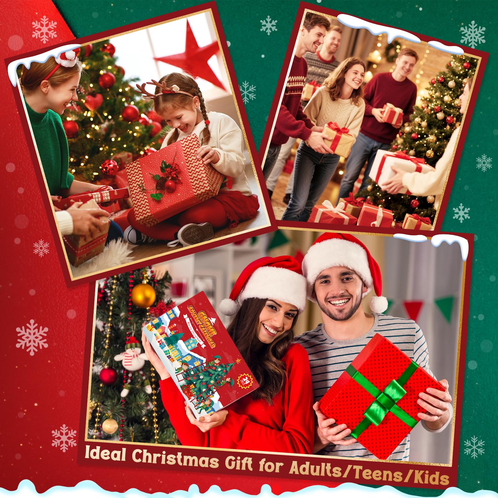 Calendario Adviento Gnomos Navideños 2026, 24 Piezas Adornos Árbol Navidad Originales