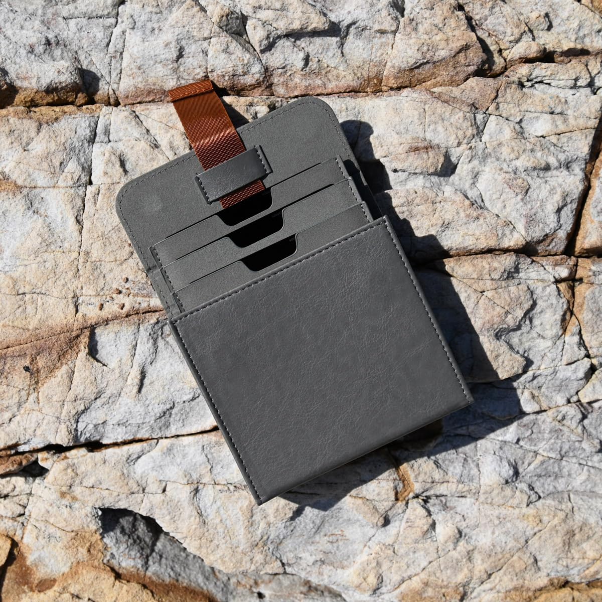 SIOTI Funda cuadrada para filtro de lente de cámara, bolsa de filtro de lente cuadrada, diseño extraíble, material de cuero, hasta 3 piezas, compatible con filtros de lente cuadrados de 100 mm x 100