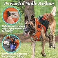 Vista 33 de rabbitgoo Tactical Dog Harness for Large, Heavy Duty Pet Harness with Handle, No-Pull Service Vest Large Breed, Adjustable Military Dog Vest for