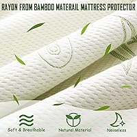 Vista 2 de Twin XL Size Waterproof Mattress Protector, Premium Cooling Viscose from Bamboo Mattress Pad, Breathable, Noiseless, Cooling & Machine-Washable Bed