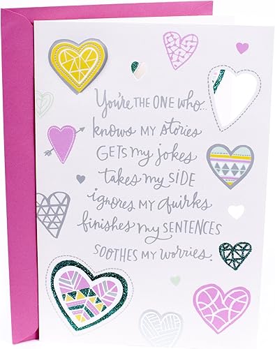 Hallmark Tarjeta de aniversario (Hearts with Patterns)