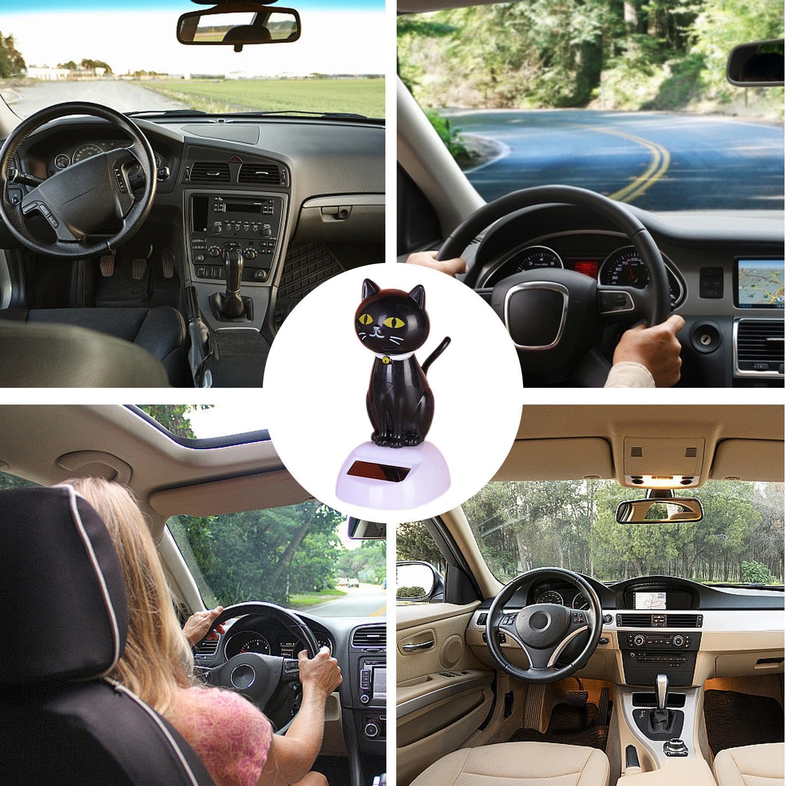 Figurine Chat Noir à énergie Solaire Pour Tableau De Bord – Décoration Dansante Pour Voiture, Bureau Ou Fenêtre