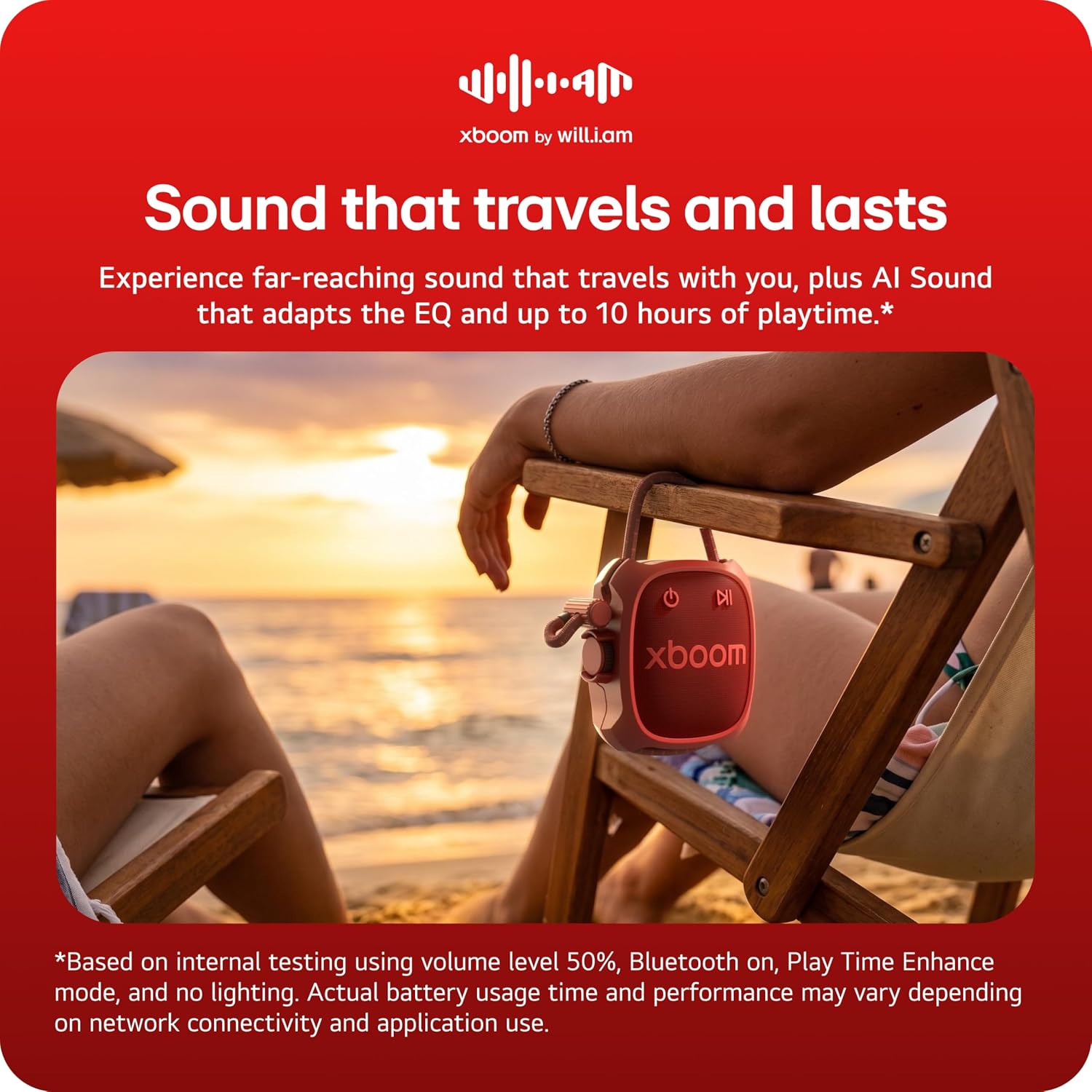 LG xboom Rock by will.i.am Portable Outdoor Bluetooth Speaker - Red 8 81zedMt0pQL. AC SL1500