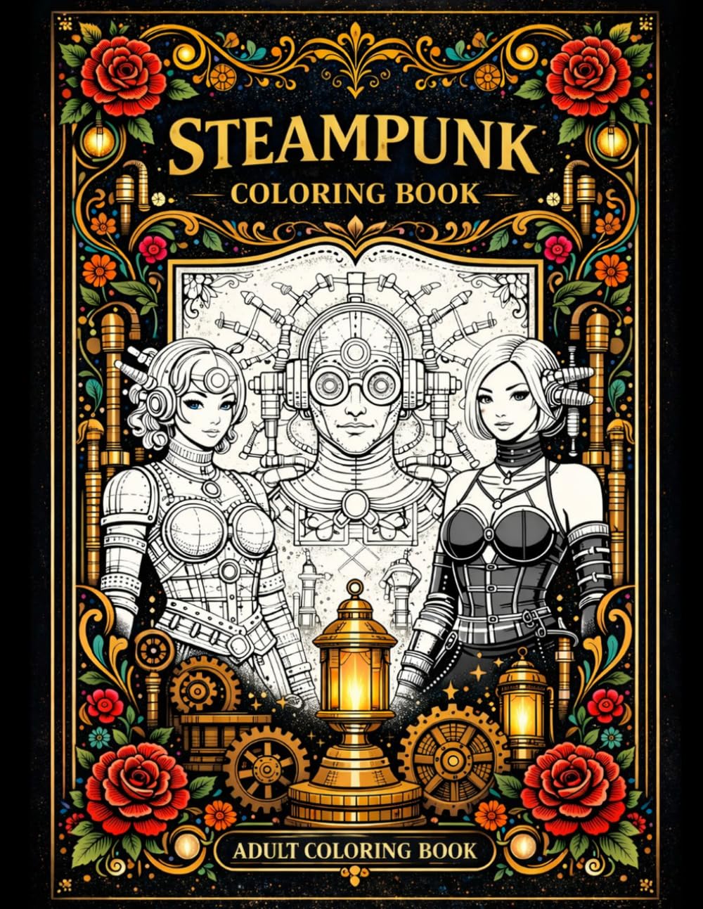 Steampunk Women Coloring Book: Intricate Dark Feminine Designs for Relaxation and Focus (RB Colors Adult Coloring Books)