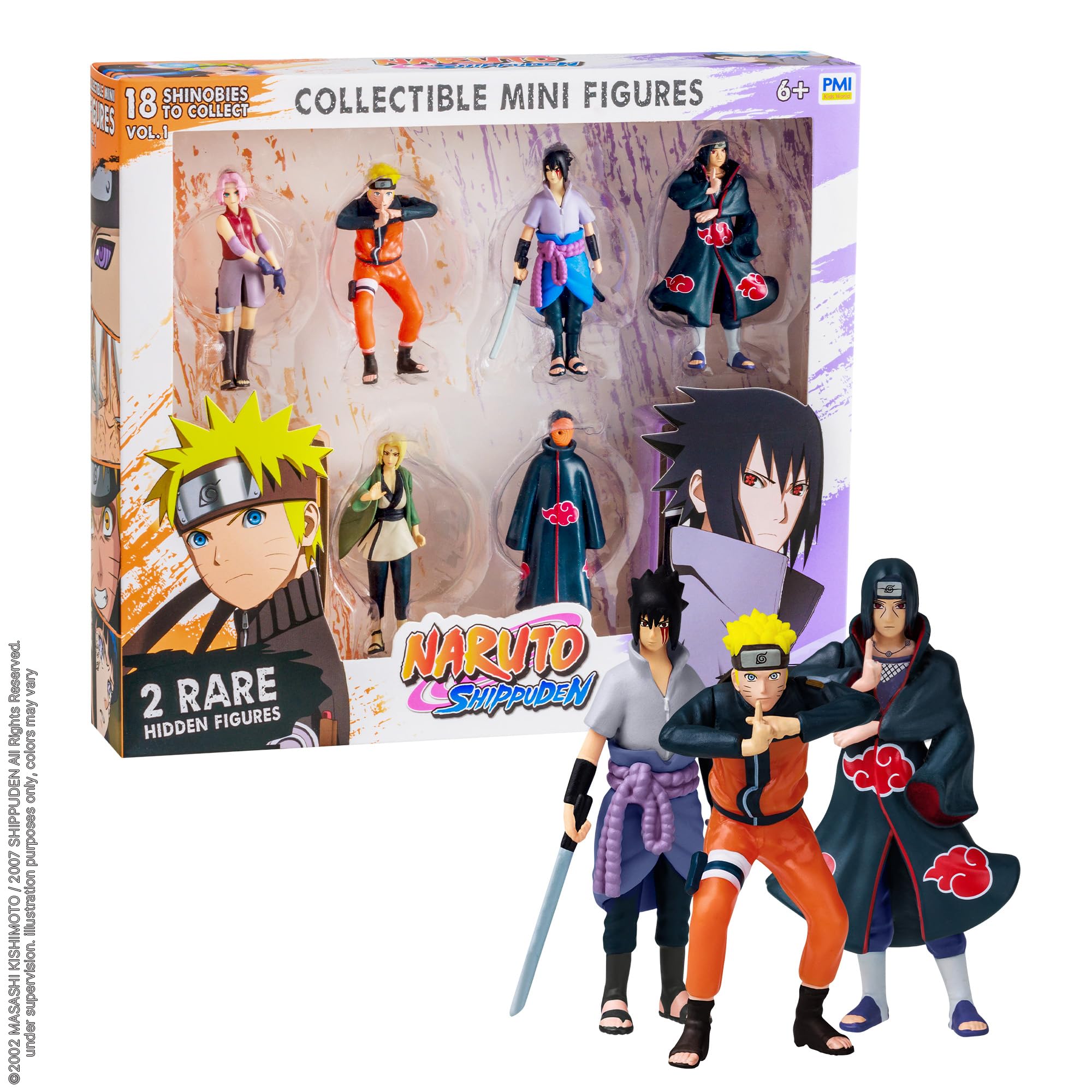 Naruto Shippuden Collectible Mini Figures 8-Pack Deluxe Box – Multiple Assortments with Naruto, Sasuke, Kakashi, Itachi & More Characters (Assortment C)