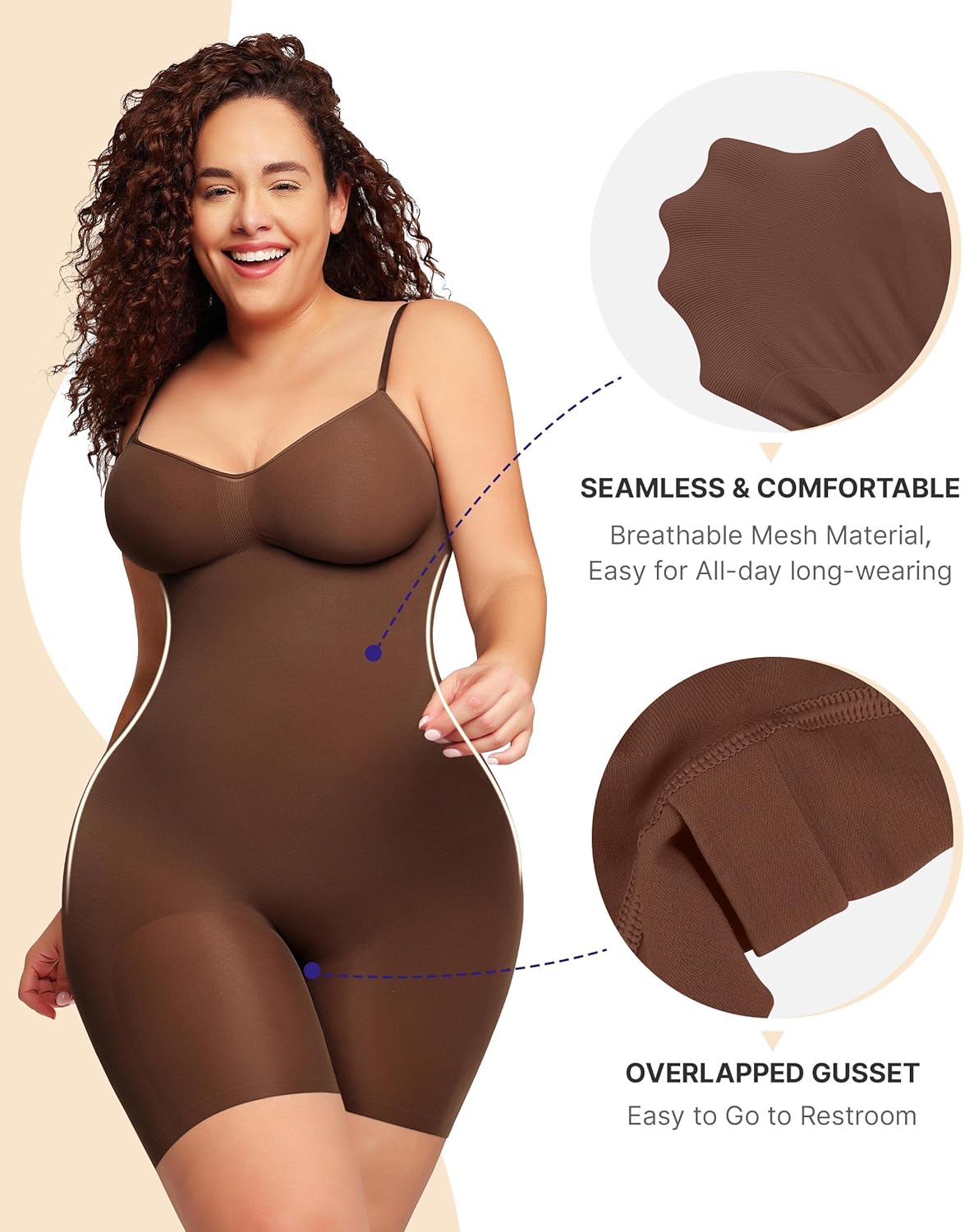 SHAPELLX Shapewear for Women Seamless Tummy Control Bodysuits for Women Body Shaper Thigh Slim Butt Lifting Shapewear - Image 3