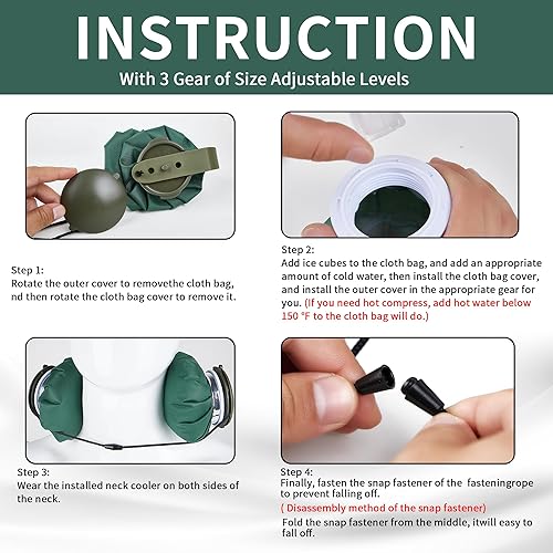 Miniatura 3 de Enfriador de cuello para clima cálido, reutilizable, dispositivo de enfriamiento de cuello, bolsa de agua caliente para aliviar el dolor, a prueba