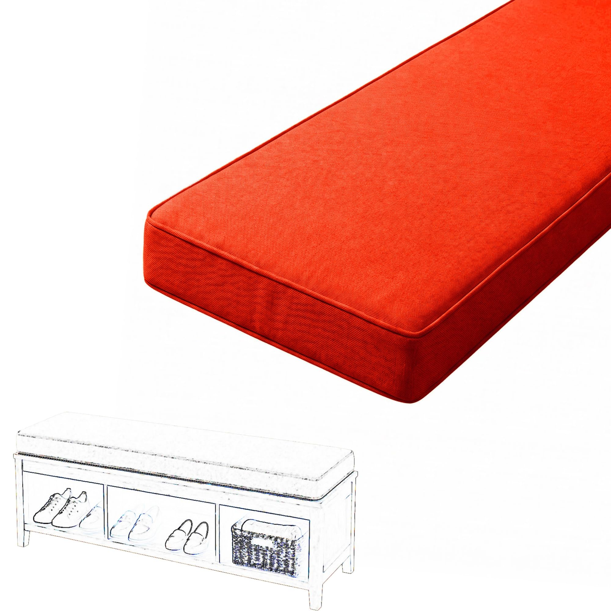 Bench Cushion Outdoor/Indoor Furniture 48/36/60/40 inch Shoe Seat Cushion