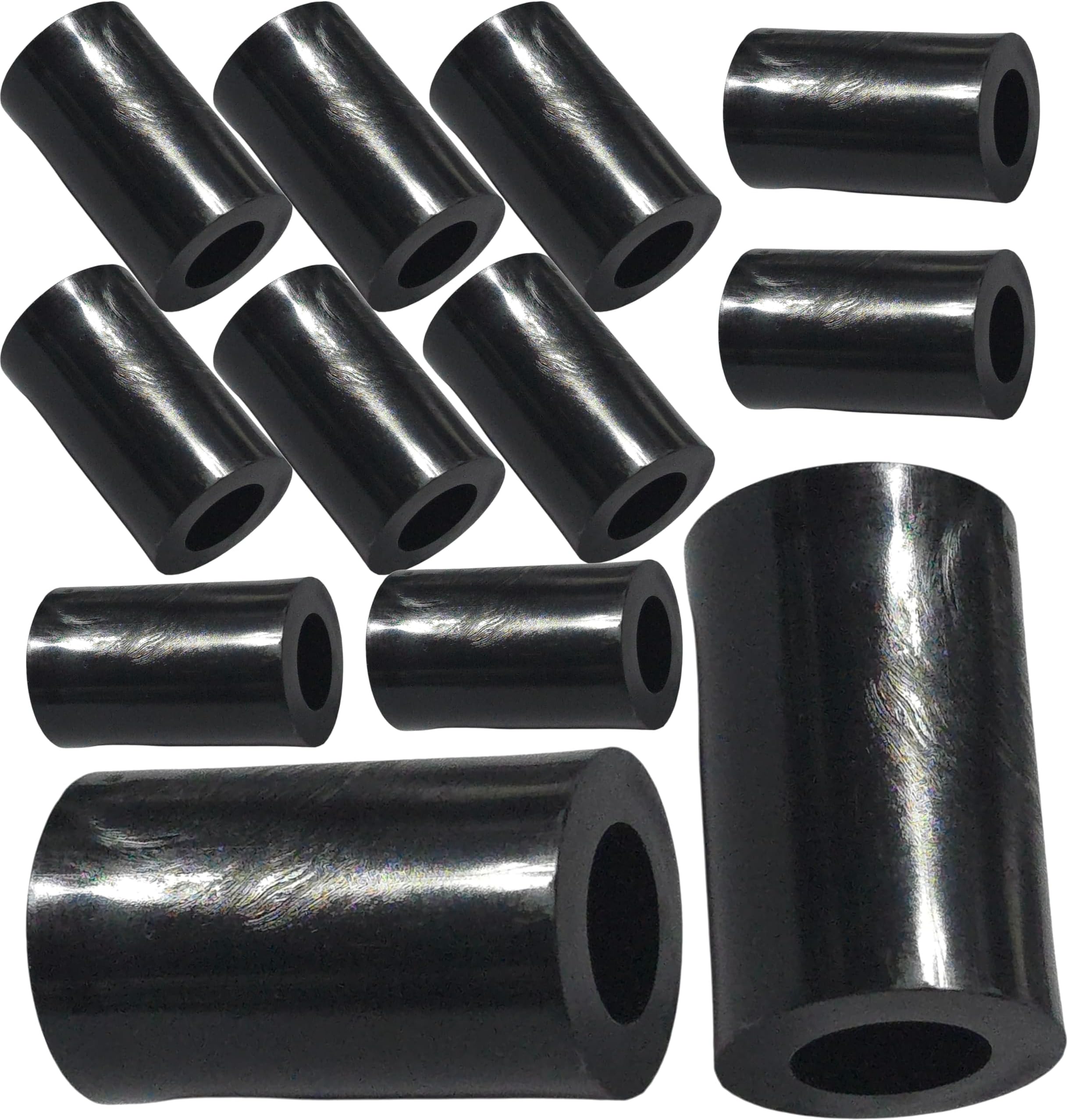 12 pcs. x M3 x 25mm Black Nylon Spacers and Standoff Washers for M3, M4, M5, M6, M8 Screws, Lengths 3mm to 30mm