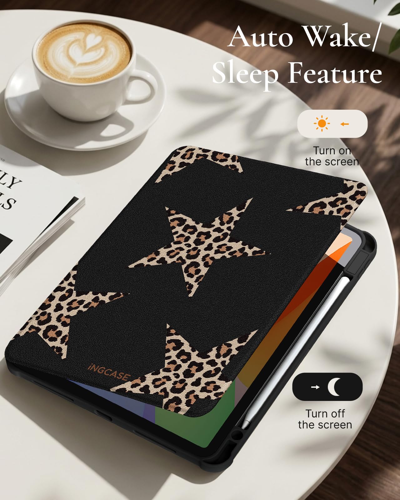 360 Rotazione Stand Folio Smart Case per iPad con portamatite