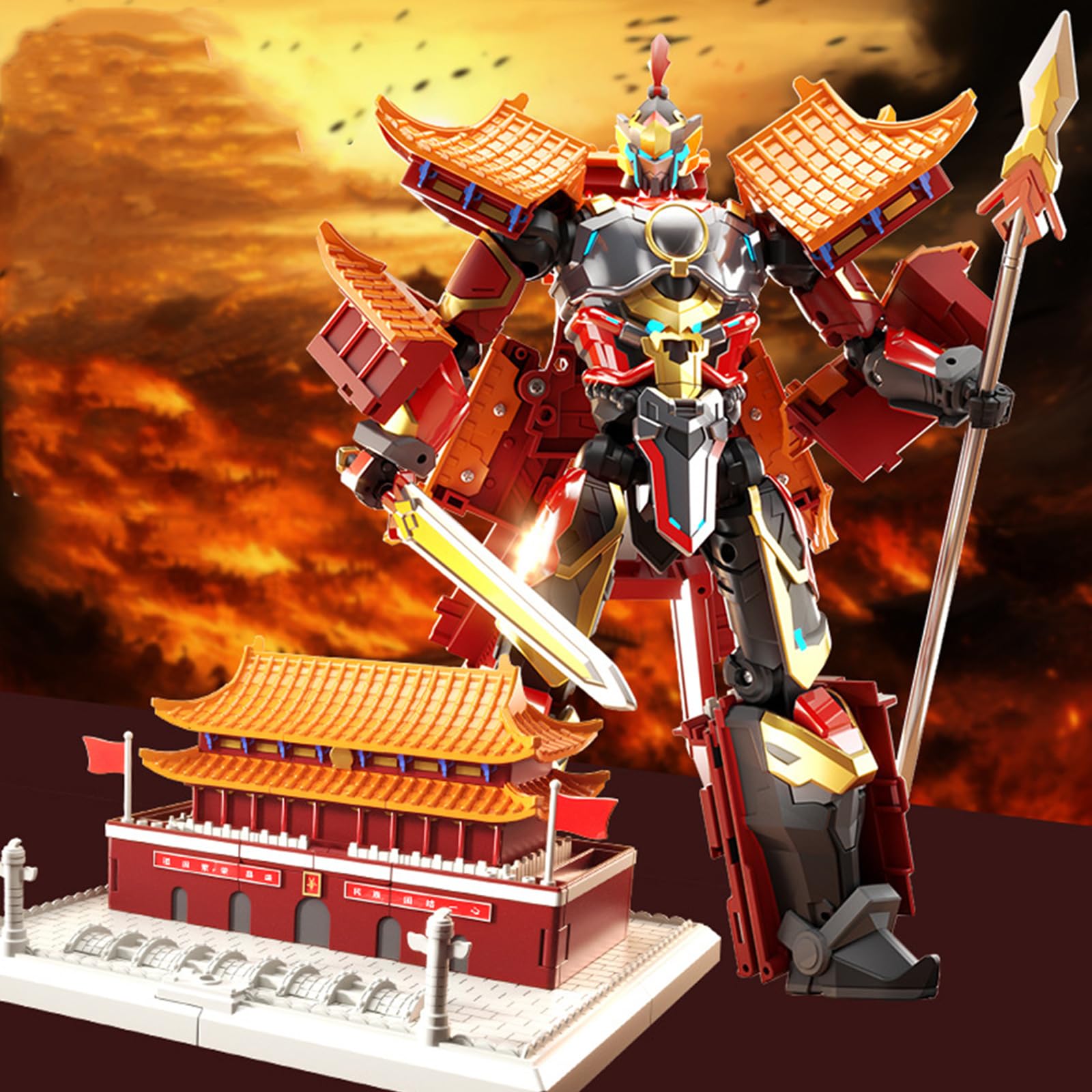 Realistische Tiananmen Beschützer Mecha Robotermodell Legierungs Actionfigur mit verformbarem Design zur Anzeige und Rollenspiel Actionfigur
