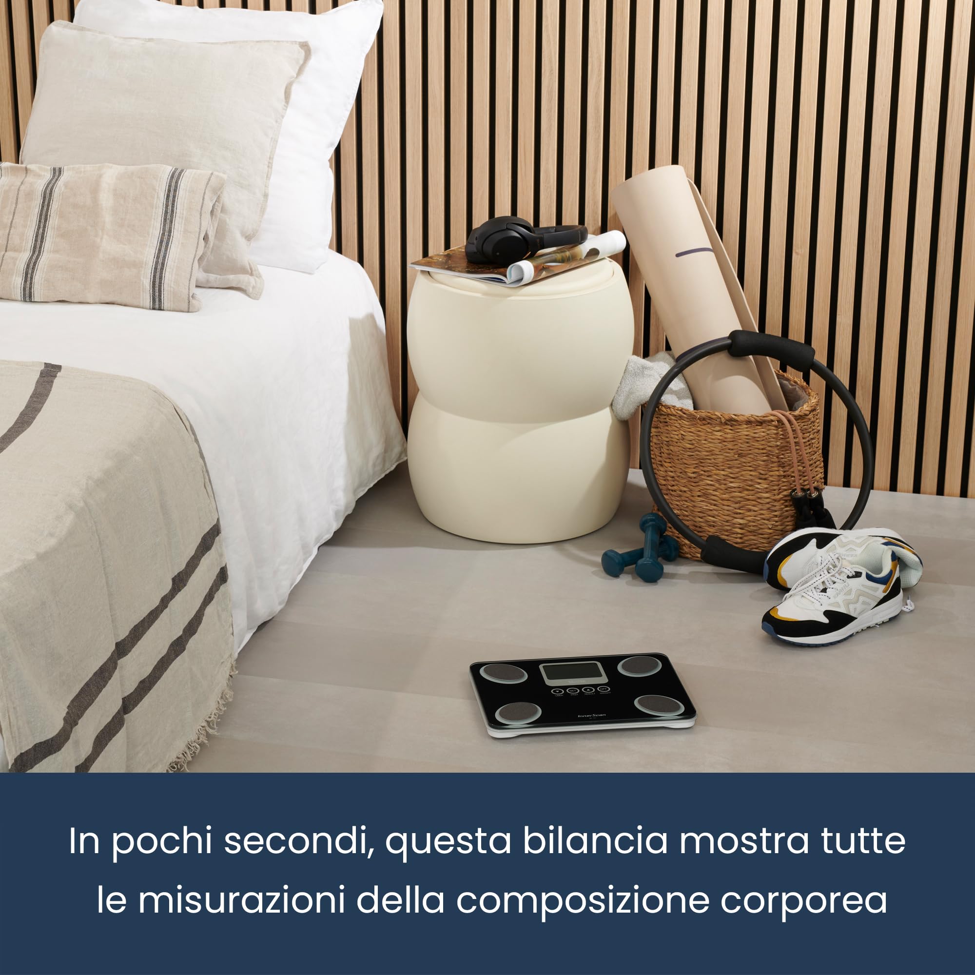 TANITA BC-731 Monitor della Composizione Corporea Innerscan Compatto in Vetro, Display LCD, di Facile Lettura, 10 Misurazioni, Bianco
