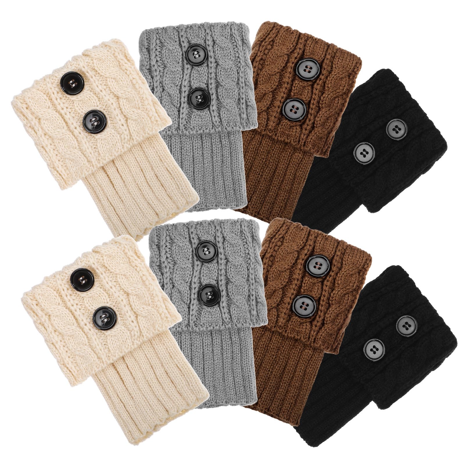 COLLBATH Calentadores de Punto para Mujer, 4 Pares, Fibra Acrílica