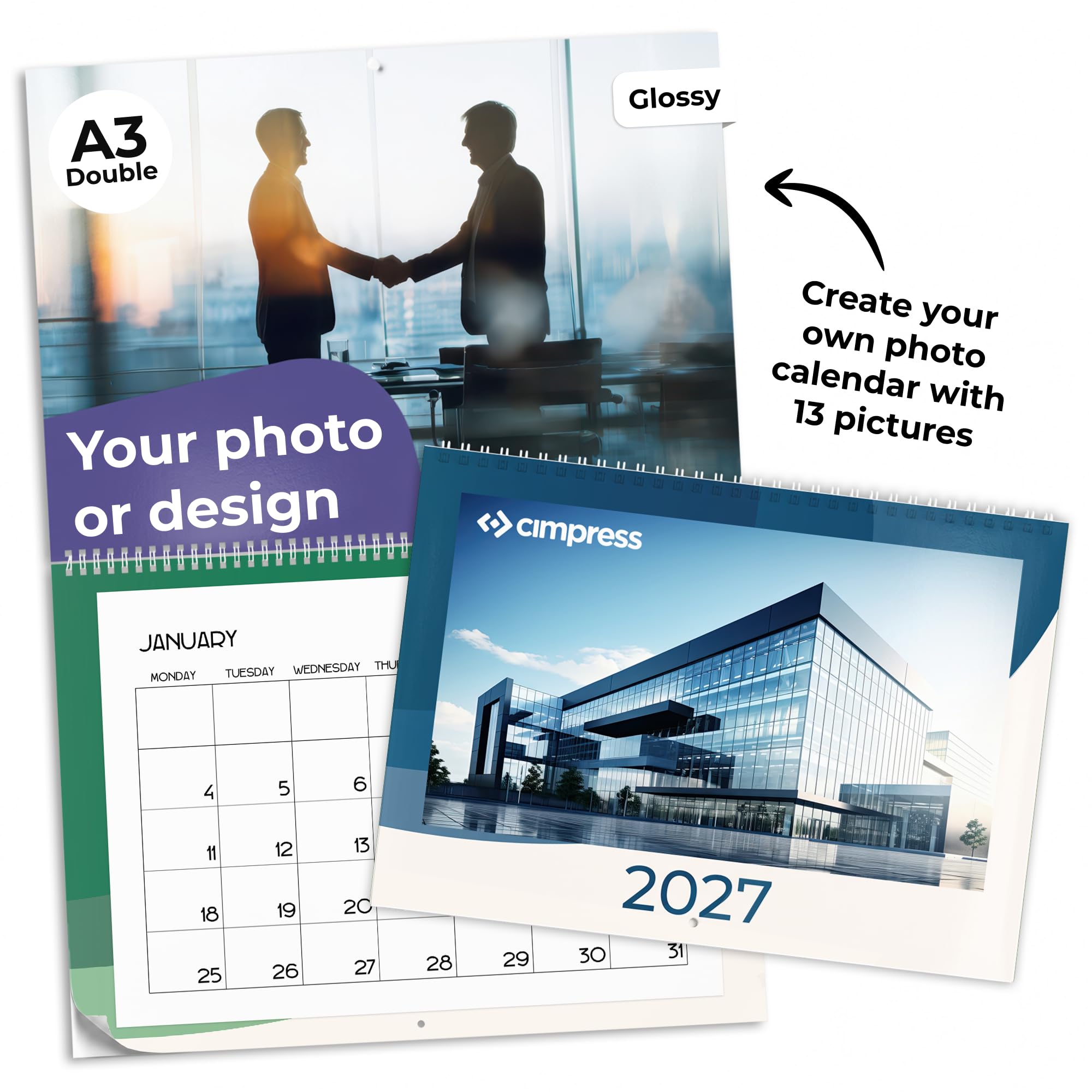 Calendar 2027 Executive A3 Double 59.4x42cm 250gsm Glossy