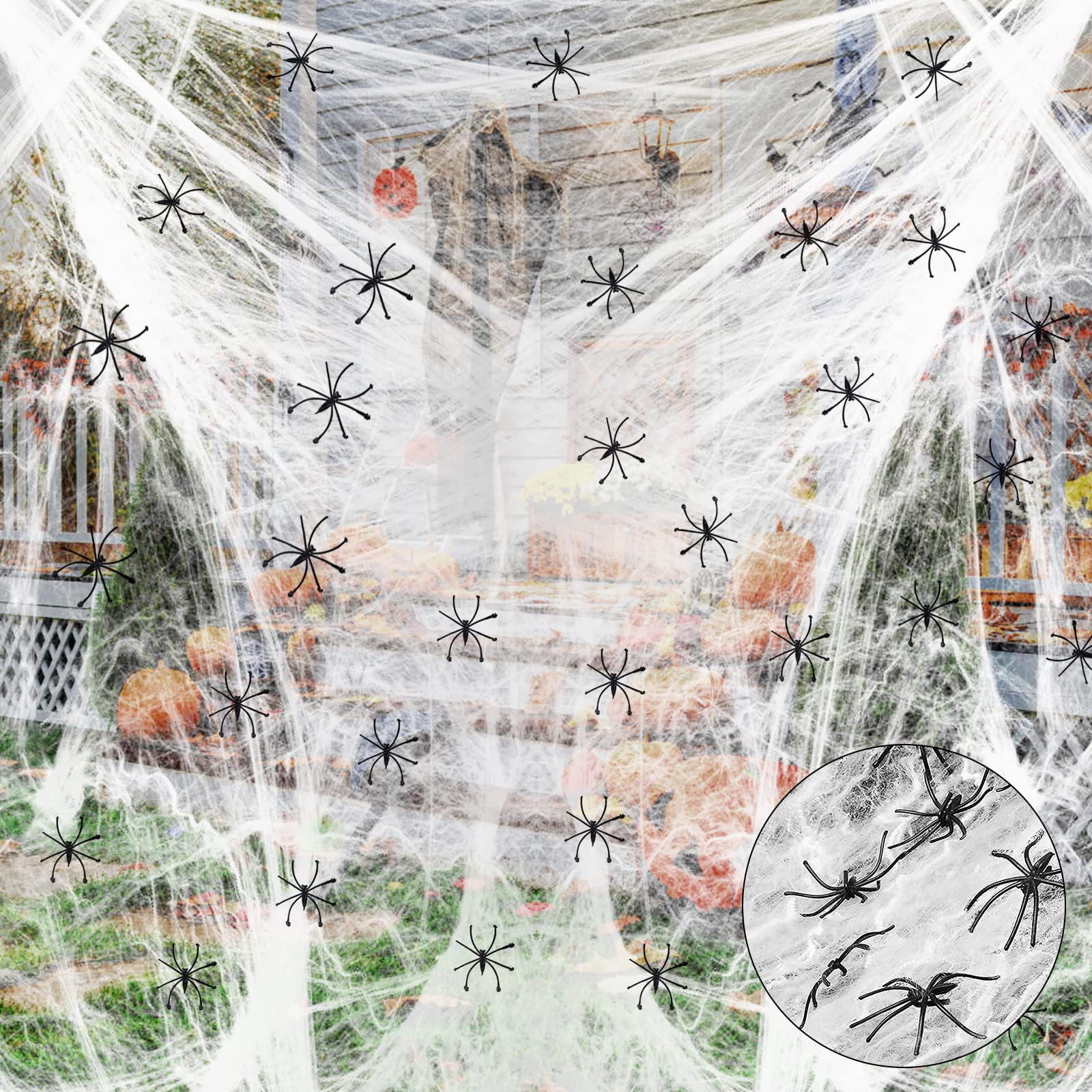 Photo 1 of 3 ITEMS Giant Spider Webs Halloween Decorations BUNDLE