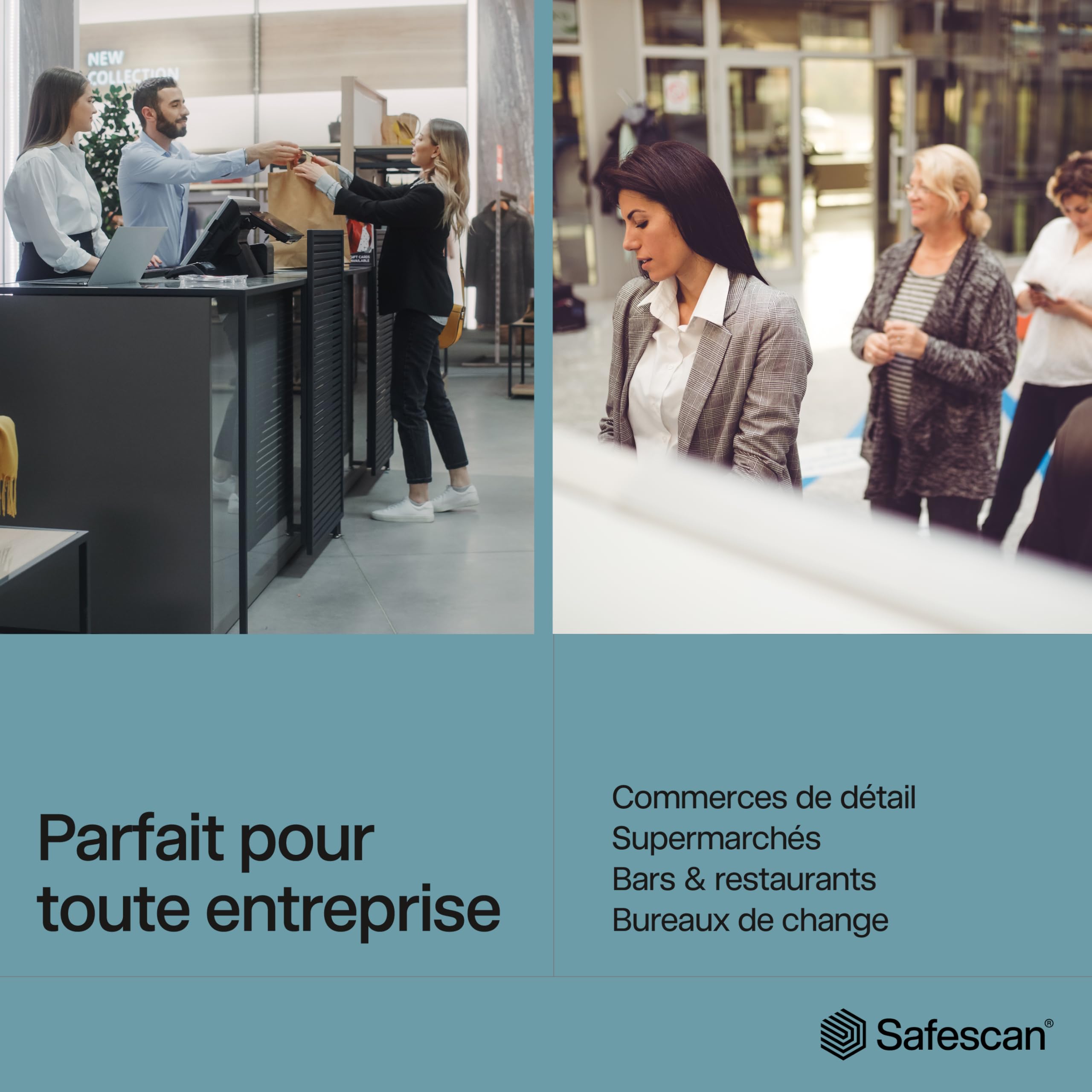 Safescan 2985-SX compteuse de billets valorisatrice qui compte et trie les billets mélangés - Compteur de billets avec détection de faux billets sur 7 points - Compteuse de billets avec option de tri