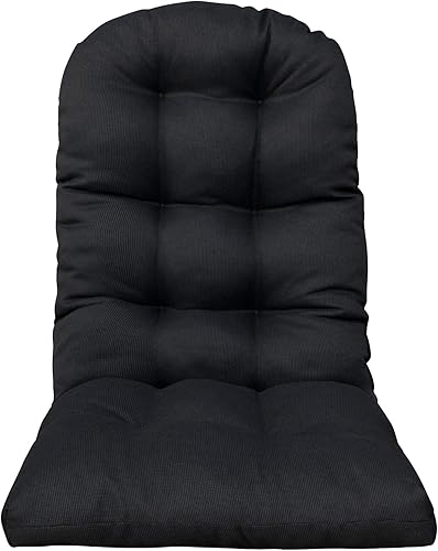 BOSSIMA Cojines para silla Adirondack para patio al aire libre, esquinas redondas (Negro)