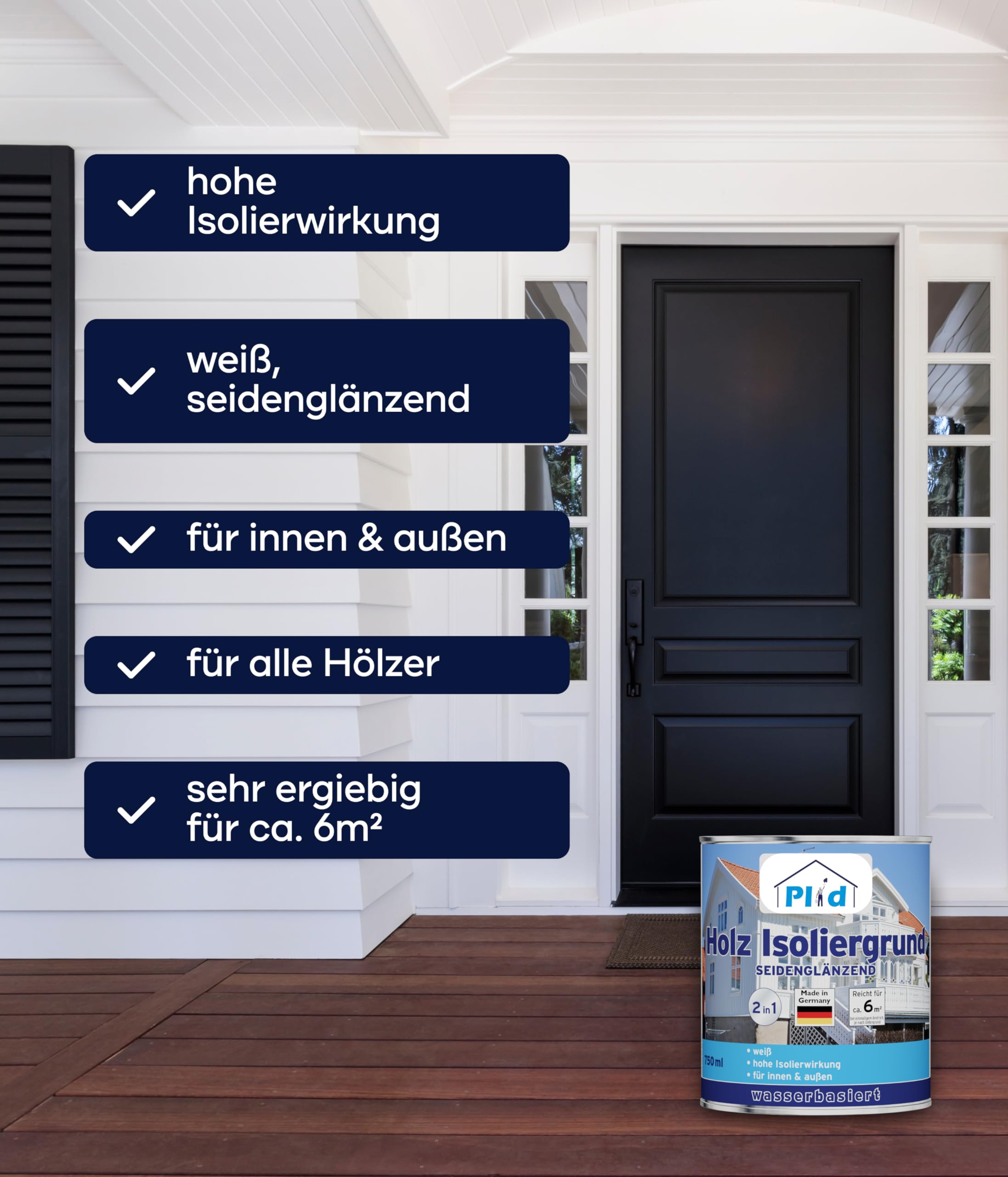 Plid Holz-Isoliergrund weiß 2,25l