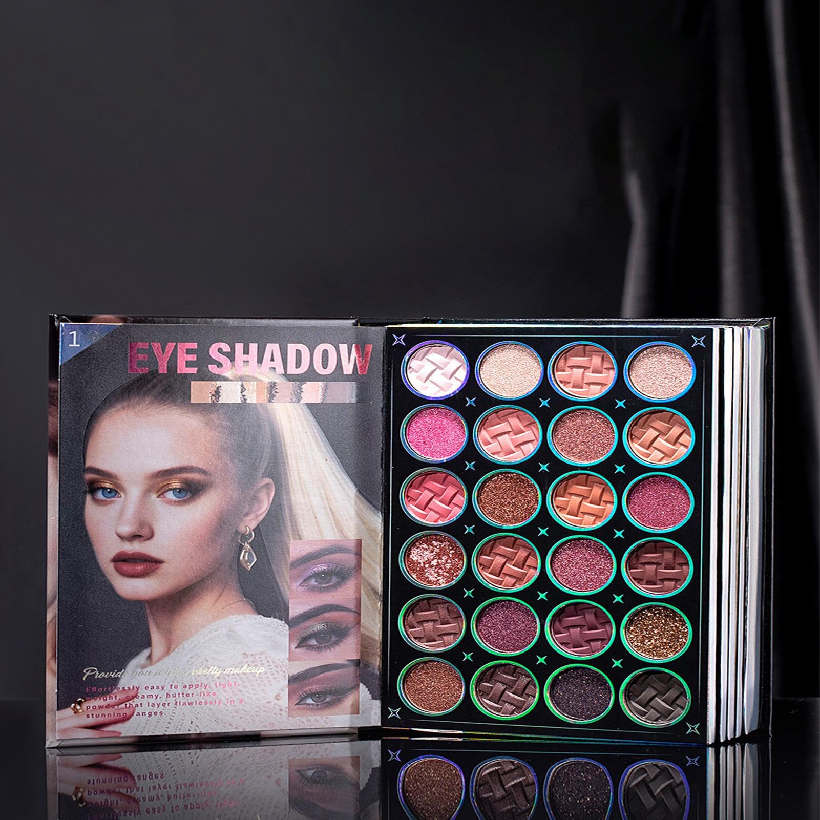 Makeup Buch Palette Lidschatten 48-Farben Buch-Stil | Glitzer Rouge Gesichtspalette Für Tägliche Reisen Urlaub Hochzeiten Geburtstage Verabredungen Hochzeitsevents