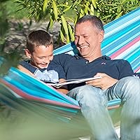 Vista 4 de LA SIESTA Brisa Hamaca Clásica, Hecha a Mano, Resistente a la Intemperie, Resistente a Desgarros para Relajación Interior y Exterior, Tamaño-King