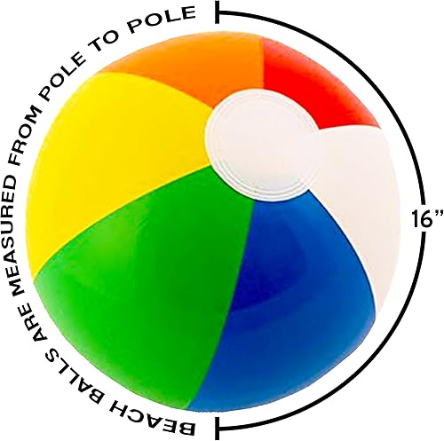 Miniatura 6 de Balones de playa multicolor de 16 pulgadas para jugar en la playa o la piscina 12unidades