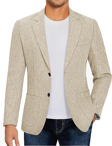 COOFANDY - Chaqueta deportiva casual para hombre, chaqueta ligera de dos botones, para negocios