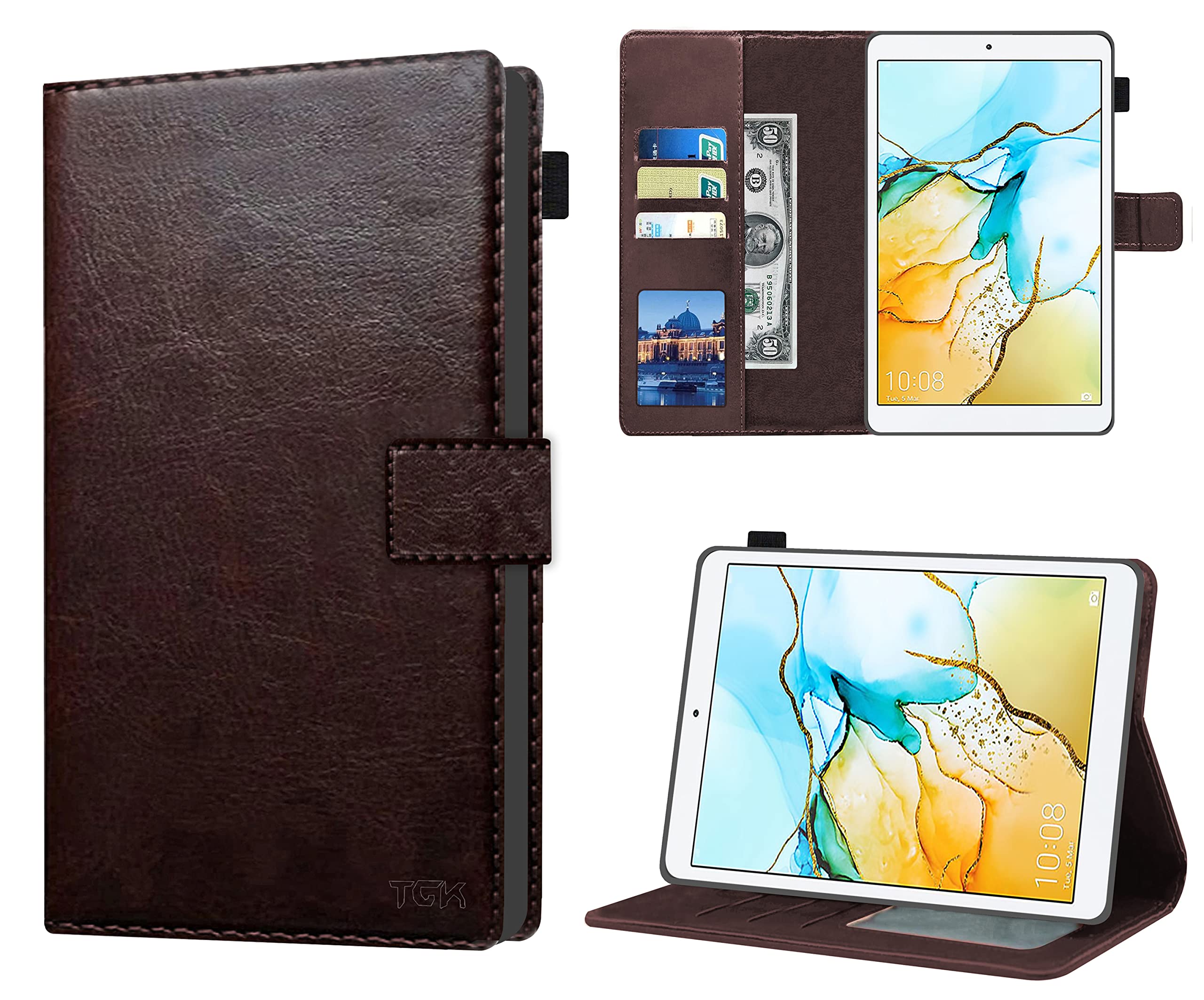 TGK Multi Protective Wallet Leather Flip Stand Case Cover for Honor Pad 5 8 inch, Chocolate Brown (B08MQP9H91) Amazon Price History, Amazon Price Tracker
