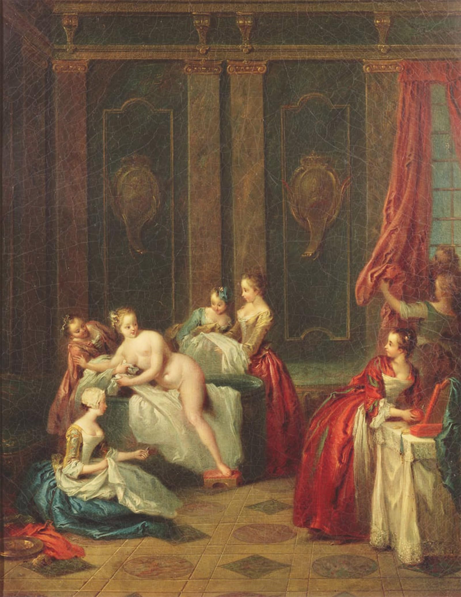 POSTERIIk Vintage Classic Picture Landscape Artwork Bathroom Interior by Jean Baptiste Pater Portrait Canvas Painting for Office Home Decor 60x90cm