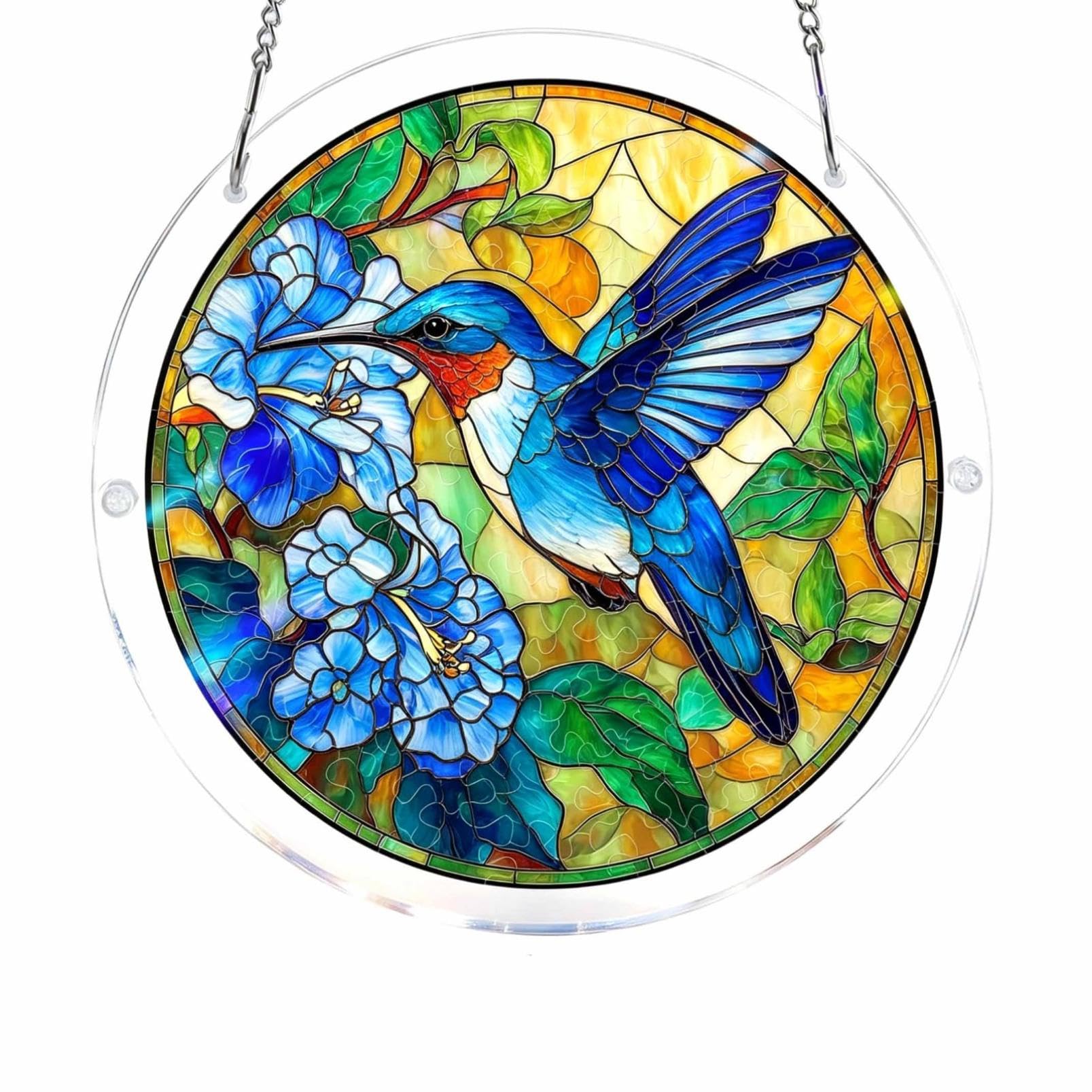 Acrylic Puzzle For Adult Window Hanging, Acrylic Suncatcher Wall Hanging, Sunlight Catcher Jigsaw Puzzle Garden Decoration, Exquisite Light Refracting Design, for Window, Wall, Patio (K)
