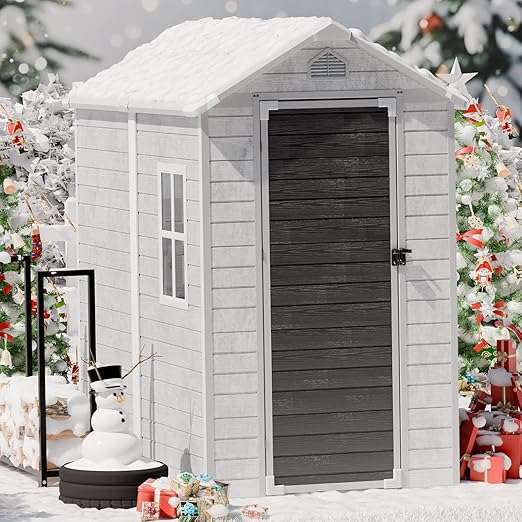 4x6 FT Small Plastic Shed Resin Outdoor Storage 4x6 FT Small Plastic Shed Resin Outdoor Storage