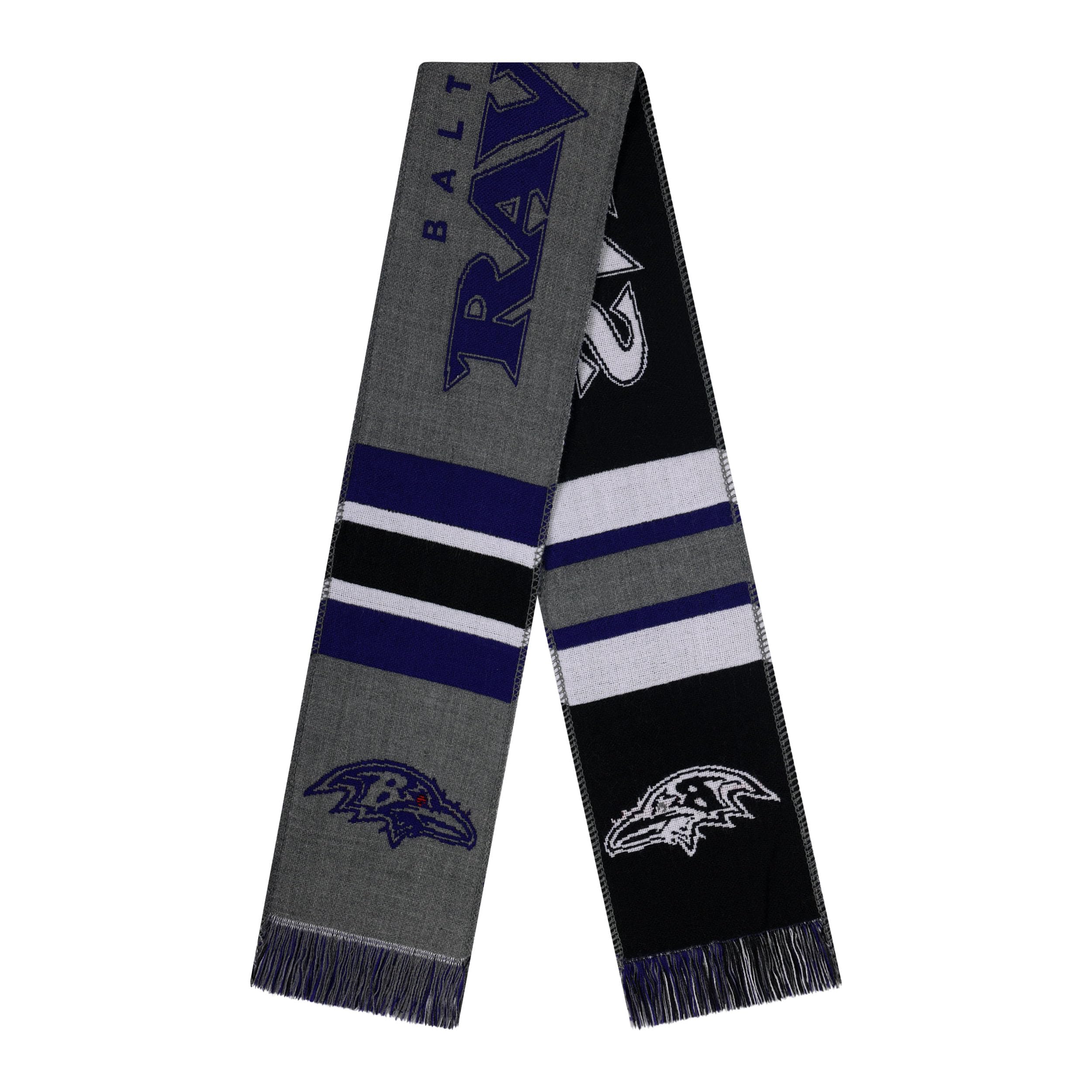 FOCO NFL Grey Woven Scarf, Baltimore Ravens, One size — image 1