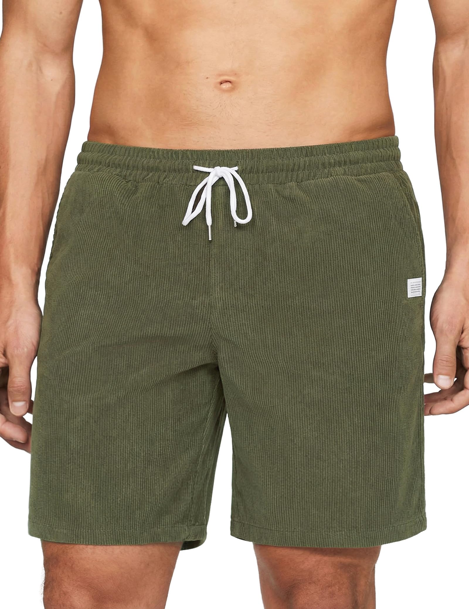 iClosam Hosen Herren Cord,Sommer Bermuda Shorts Herren Casual gGummibund,Weit Geschnitten Men's Cord Shorts Täglichen Gebrauch Den,S-3XL