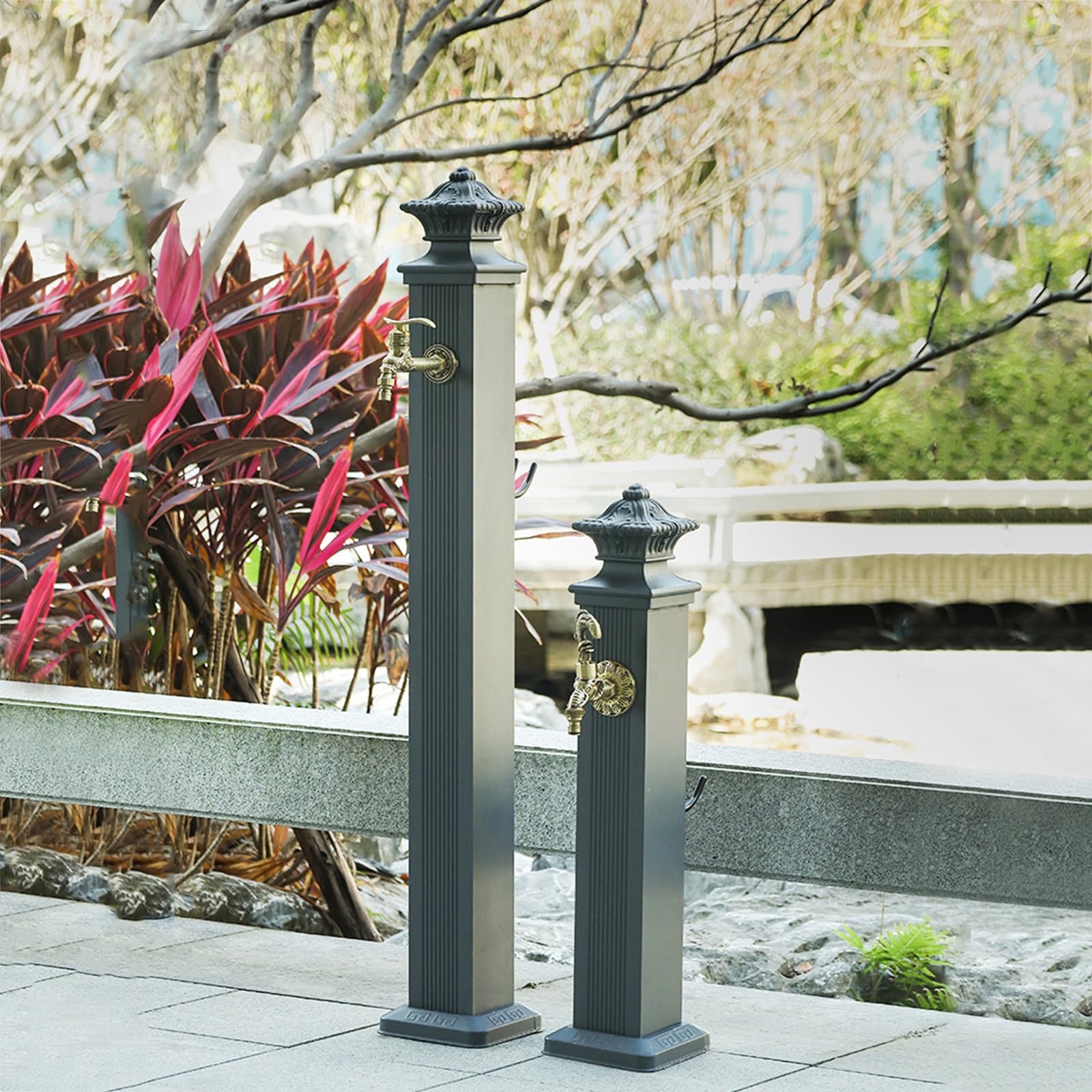 Colonne d'eau Jardin, Colonne d'eau extérieure avec Robinet, Colonne Robinet Cour, Fontaine décorative avec Robinet, Colonne d'eau rétro pour l'irrigation et Lavage des pâturages Ferme