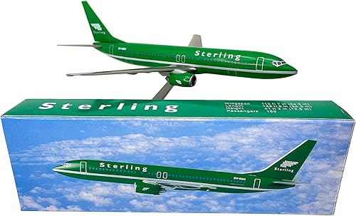 Miniatura 3 de Sterling Green 737-800 avión modelo miniatura plástico Snap-Fit 1200 Parte #ABO-73780H-017