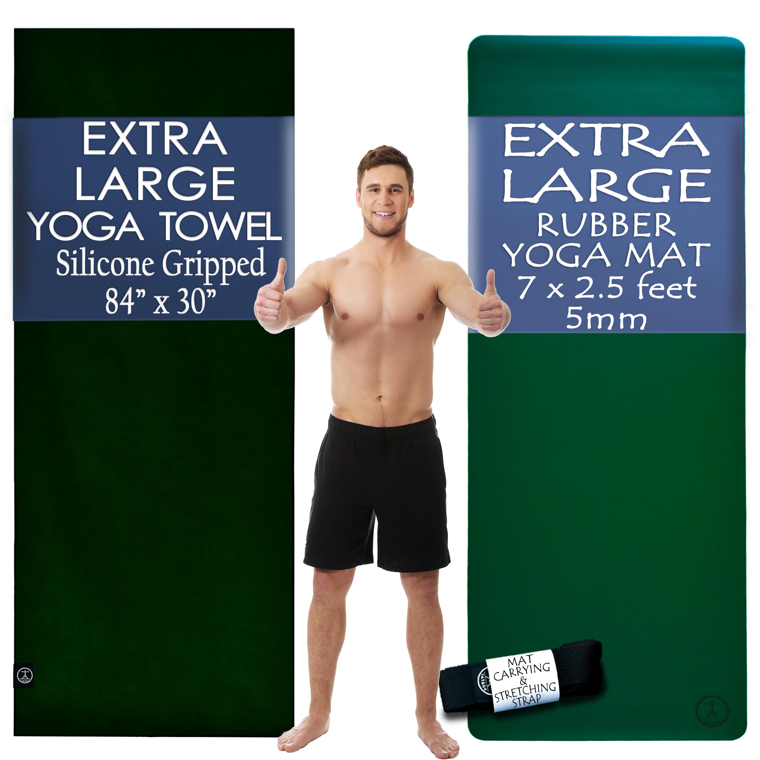 Amazon.com: Tatago Extra Large Yoga Mat and Towel Set with Strap