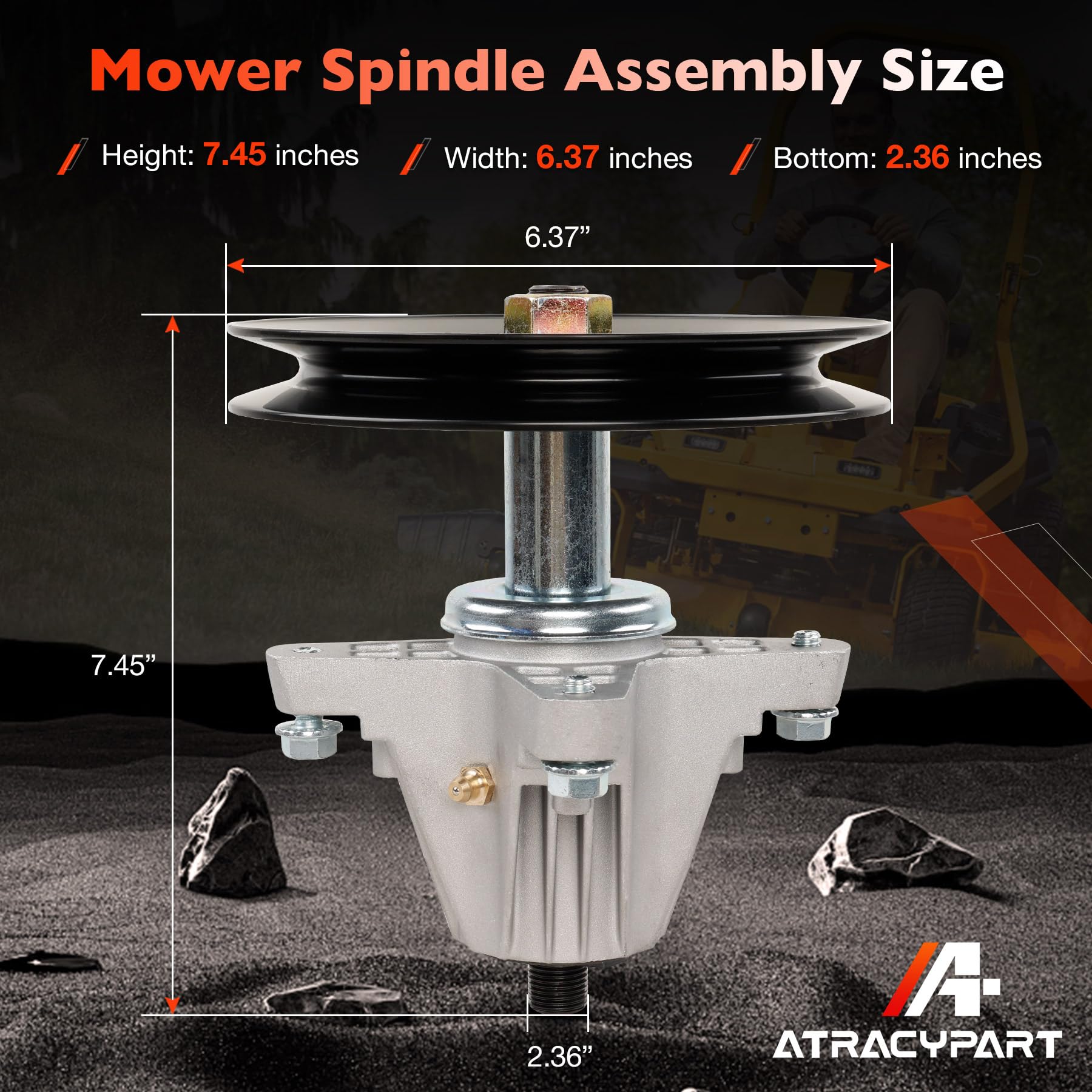 ATRACYPART 618-09395 - Conjunto de husillo de cubierta de cortacésped, compatible con Cub Cadet MTD